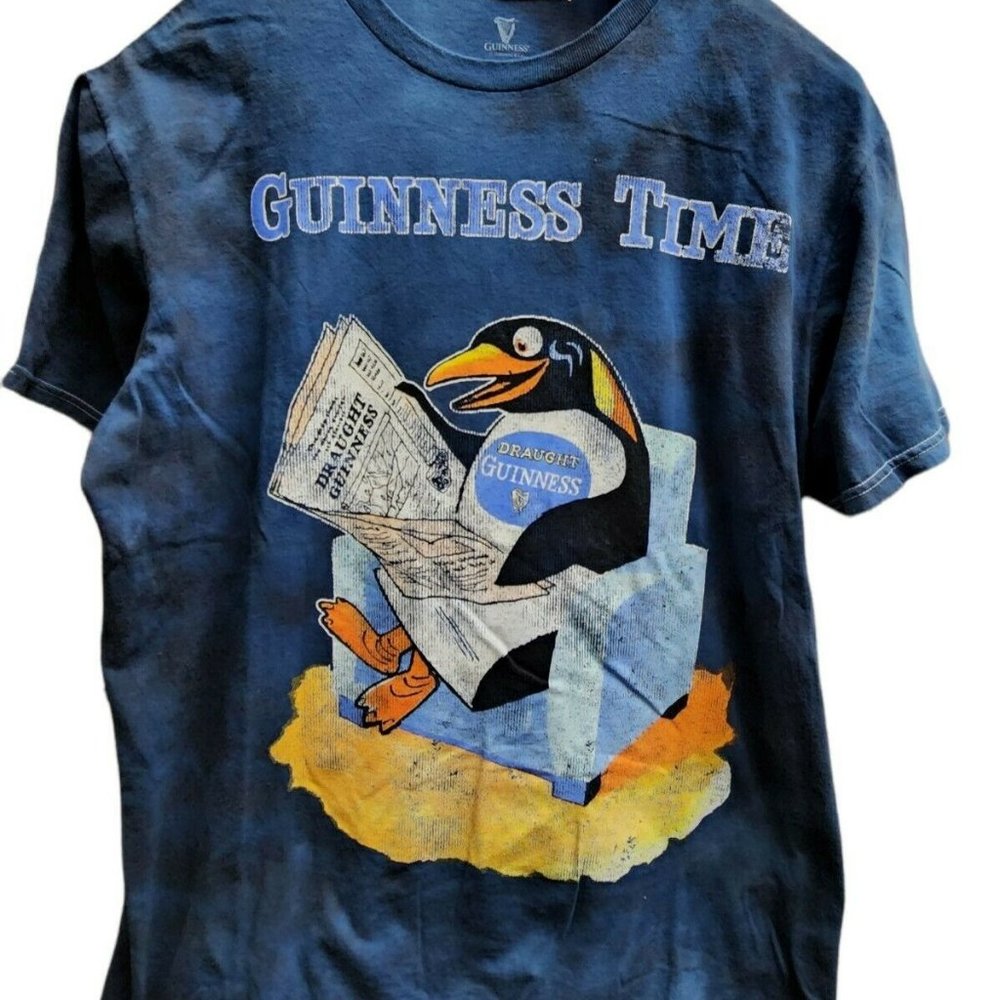 Men’s Guinness Time Penguin T-Shirt Guinness Draught Stout Large Blue M